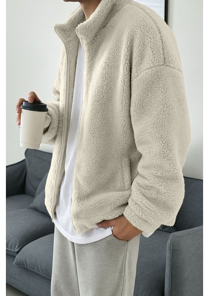 Erkek Isı Termal Iç Dış Sherpa Sonbahar Kış Tam Fermuarlı Peluş Polar Sweatshirt modelleri