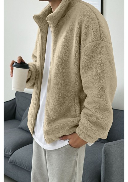 Erkek Isı Termal Iç Dış Sherpa Sonbahar Kış Tam Fermuarlı Peluş Polar Sweatshirt modelleri