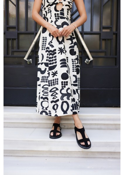 Pesco Kadin Kahve Suet Sandalet