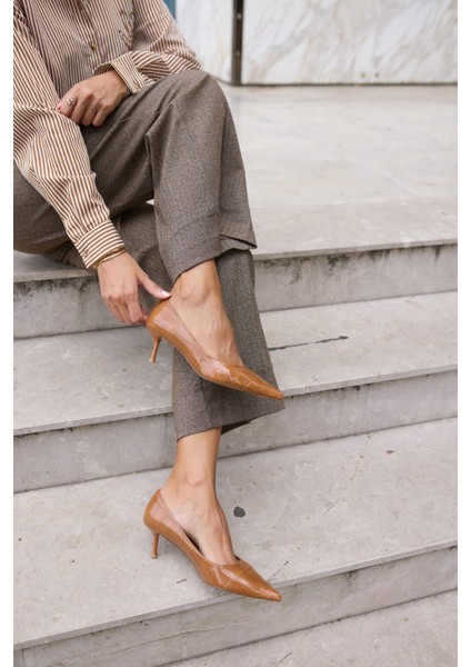 Sorescu Kadın Bordo Kroko Detay Stıleto indirimleri