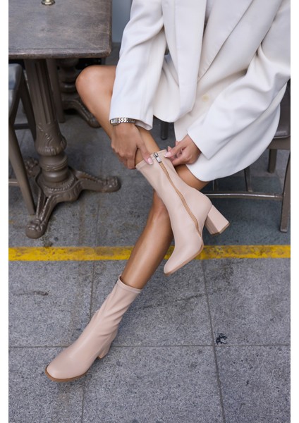 Sonja Kadın. Nude Strec Topuklu Bot