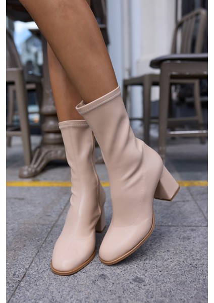 Sonja Kadın. Nude Strec Topuklu Bot