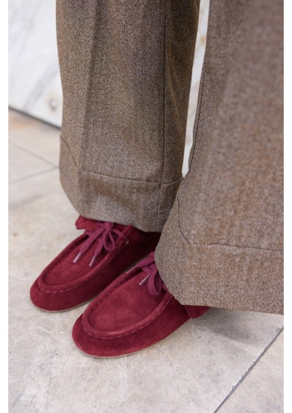 Poet Kadin Bej Gercek Suet Loafer Ayakkabi modelleri