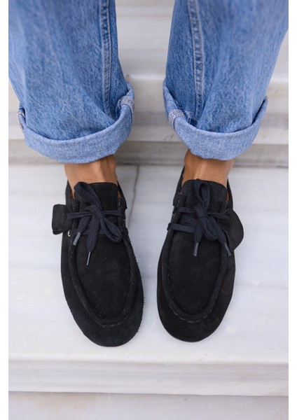 Poet Kadin Bej Gercek Suet Loafer Ayakkabi modelleri