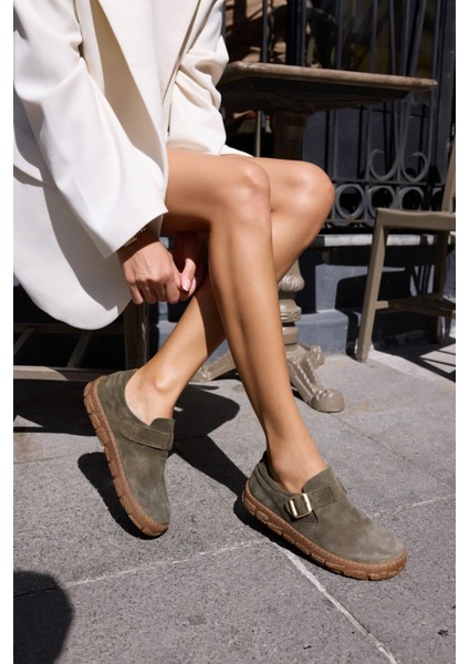 Alessi Kadın Taba Tutun Suet Kaucuk Taban Loafer Ayakkabi modelleri