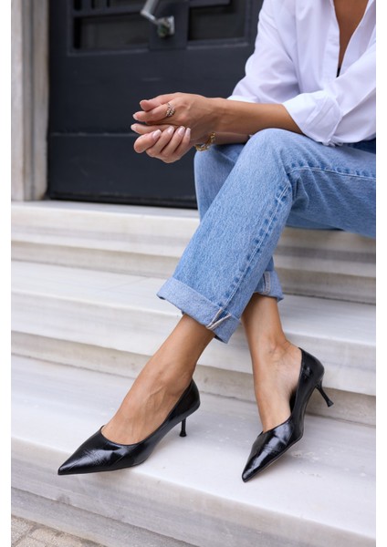 Sorescu Kadın Bordo Kroko Detay Stıleto