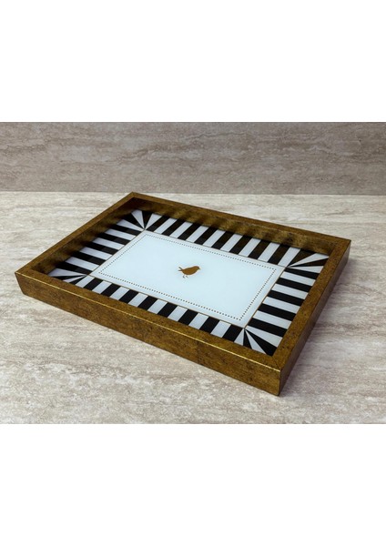Dekoratif Dijital Cam Baskılı Sunum Tepsisi – 32 x 22 cm