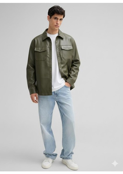 Deri Çift Cepli Gömlek