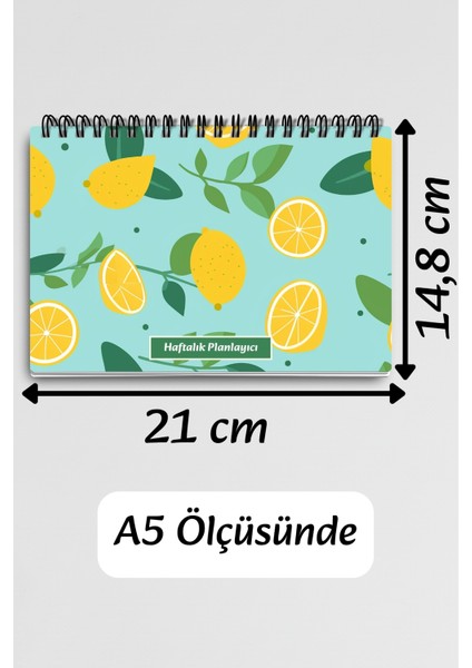 Mavi Limon Desenli A5 Tel Spiralli Yapılacaklar Notlar Listesi Haftalık Planlayıcı fırsatları