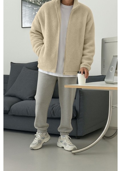 Erkek Isı Termal Iç Dış Sherpa Sonbahar Kış Tam Fermuarlı Peluş Polar Sweatshirt fiyatları