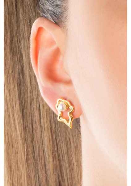 Camila 18 Ayar Sarı Altın Kaplama Gümüş Inci Küpe fiyatları