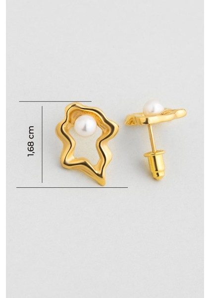 Camila 18 Ayar Sarı Altın Kaplama Gümüş Inci Küpe modelleri