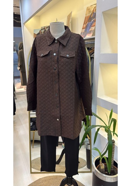 Kapitone Kahve Ceket 6827