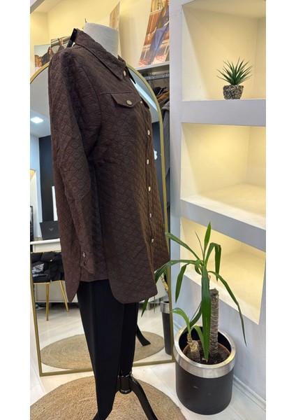 Kapitone Kahve Ceket 6827 modelleri