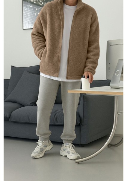 Erkek Isı Termal Iç Dış Sherpa Sonbahar Kış Tam Fermuarlı Peluş Polar Sweatshirt fiyatları