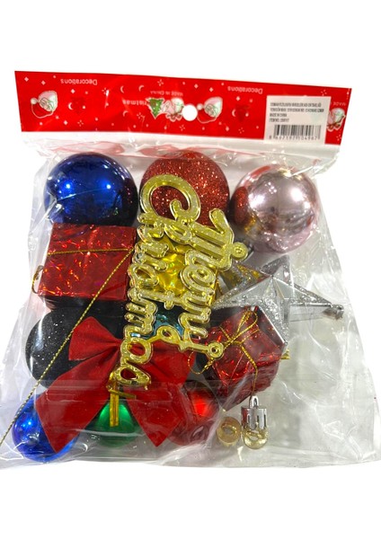 Yılbaşı Süsleri 12 Li Karışık Paket Set Çok Renkli 3-6 cm Süsler fiyatları