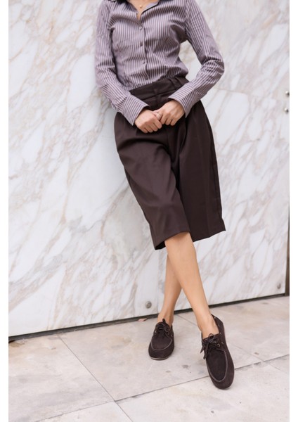 Claro Kadın Bordo Gercek Suet Loafer Ayakkabi