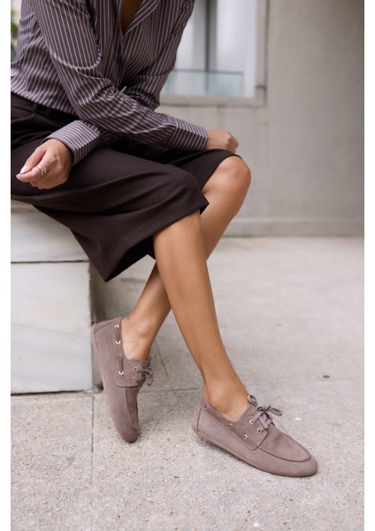 Claro Kadın Bordo Gercek Suet Loafer Ayakkabi modelleri