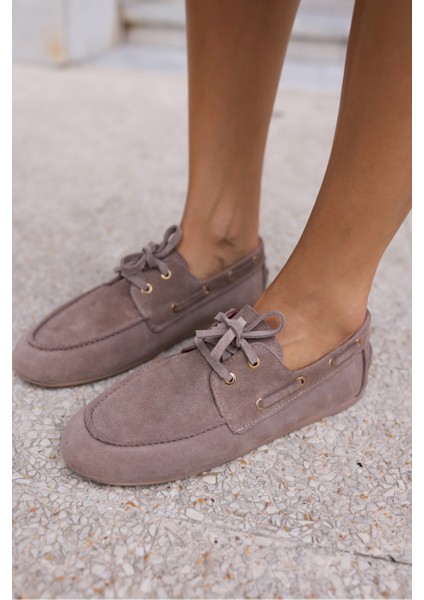 Claro Kadın Bordo Gercek Suet Loafer Ayakkabi