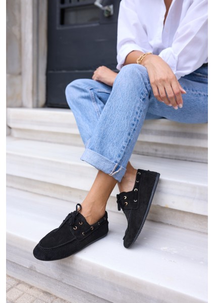 Claro Kadın Bordo Gercek Suet Loafer Ayakkabi