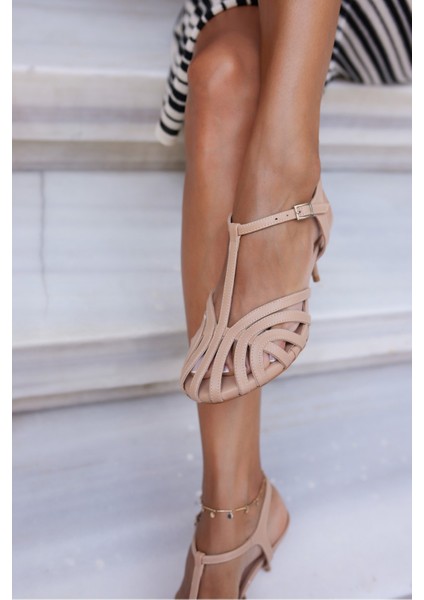 Jeroy Kadın Nude Bantlı 5 cm Topuklu Sandalet fırsatları