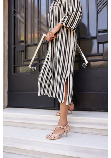 Jeroy Kadın Nude Bantlı 5 cm Topuklu Sandalet