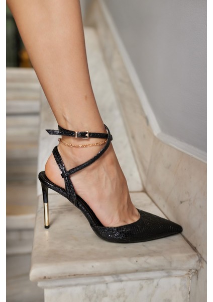 Alya Kadın Gumus Desenli Topuklu Sandalet indirimleri