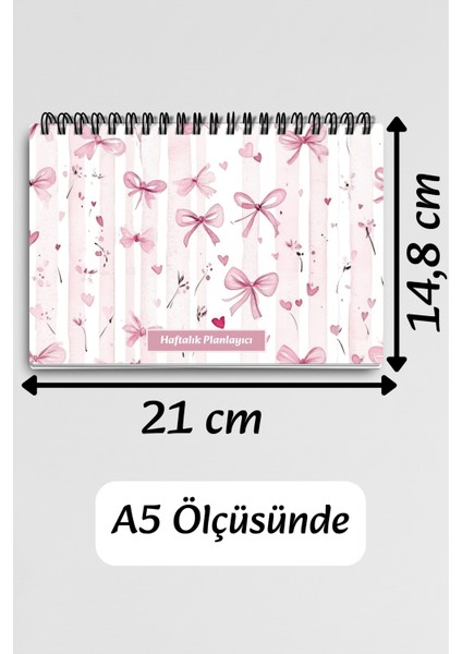 Pembe Buket ve Çiçek Temalı A5 Tel Spiralli Yapılacaklar Notlar Listesi Haftalık Planlayıcı fırsatları