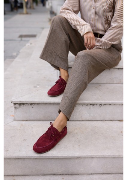 Claro Kadın Bordo Gercek Suet Loafer Ayakkabi fiyatları