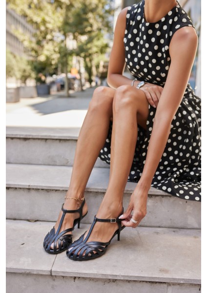 Jeroy Kadın Nude Bantlı 5 cm Topuklu Sandalet