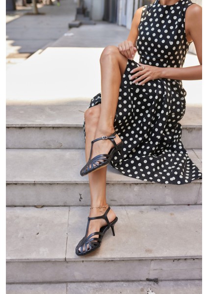 Jeroy Kadın Nude Bantlı 5 cm Topuklu Sandalet