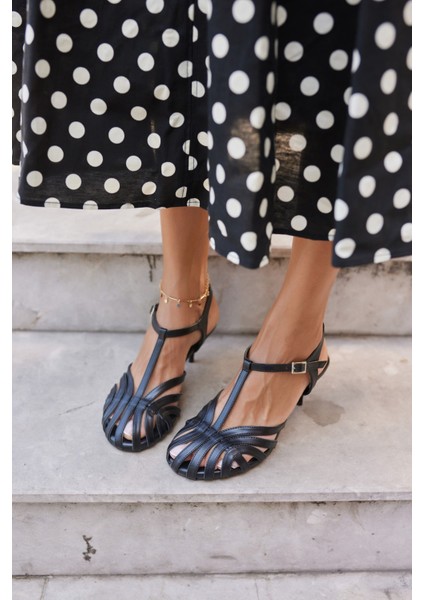 Jeroy Kadın Nude Bantlı 5 cm Topuklu Sandalet