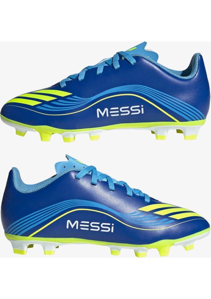 F50 Messi Club Firm-Multi Ground Çocuk Mavi Çim Saha Kramponu.-