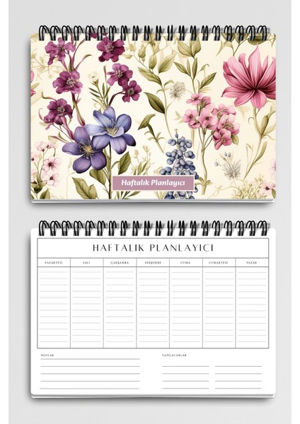 Sonbahar Botanik Çiçekler Temalı A5 Tel Spiralli Yapılacaklar Notlar Listesi Haftalık Planlayıcı fiyatları