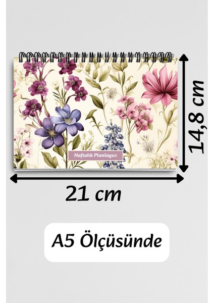 Sonbahar Botanik Çiçekler Temalı A5 Tel Spiralli Yapılacaklar Notlar Listesi Haftalık Planlayıcı fırsatları