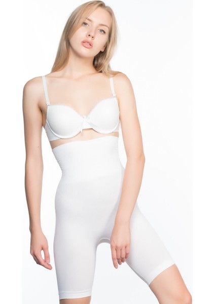 Beyaz Mı Emay 2074 Yüksek Bel Desenli Double Uzun Paça Korse fiyatları