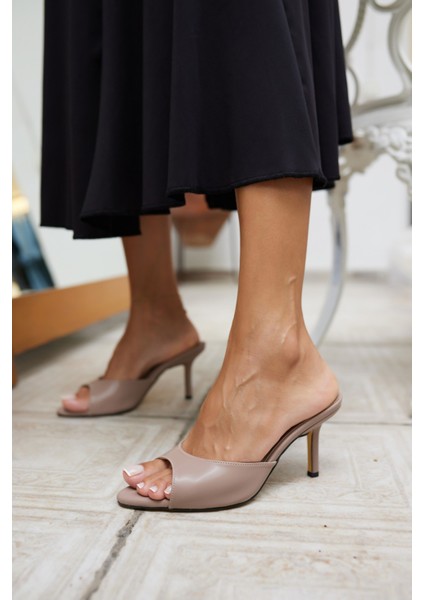 Kante Kadın Nude Topuklu Terlik
