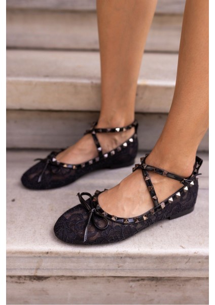 Irisa Kadin Bej Dantel Detayli Balerin Babet fiyatları