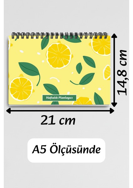 Sarı Limon Desenli A5 Tel Spiralli Yapılacaklar Notlar Listesi Haftalık Planlayıcı fırsatları