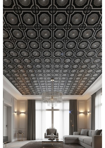 45X45 cm Siyah Gümüş Eskitme Dekoratif Duvar Paneli – 6’lı Set fiyatları