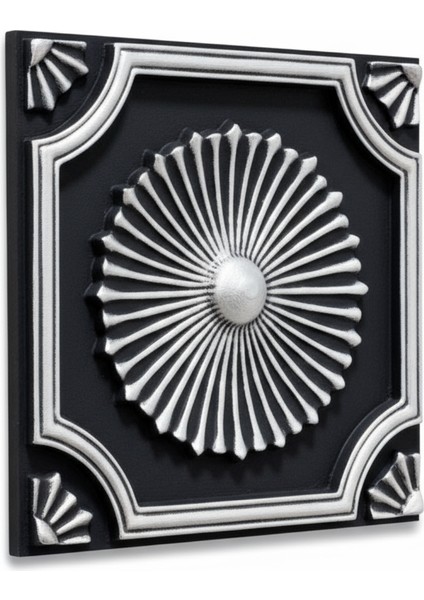 45X45 cm Siyah Gümüş Eskitme Dekoratif Duvar Paneli – 6’lı Set fırsatları