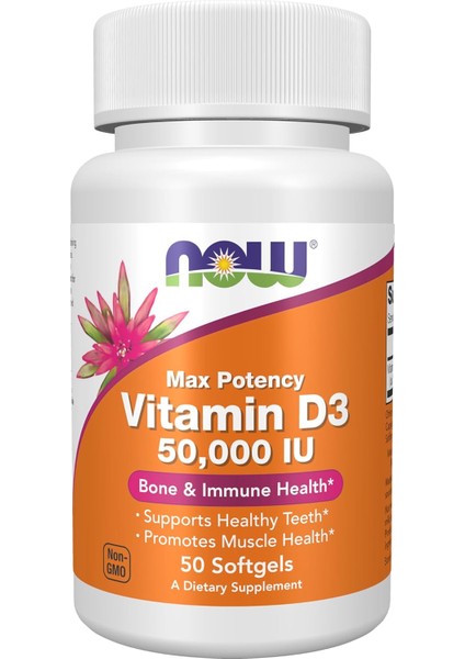 Vitamin D-3, Max Potency, 50,000 Iu Premium (As D3 Cholecalciferol) (From Lanolin) Supports Immune System