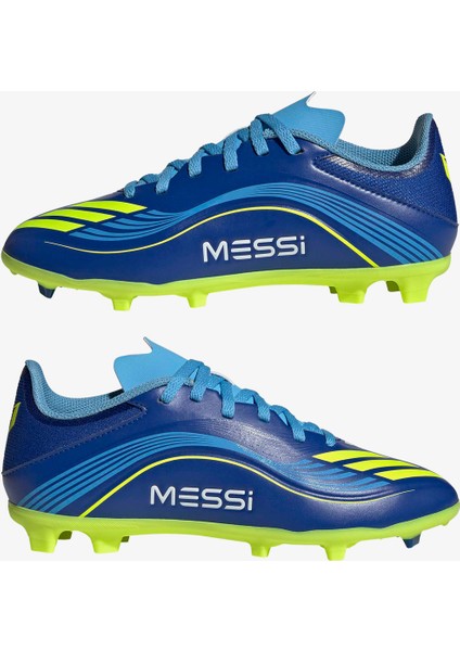 F50 Messi League Firm-Multi Ground Çocuk Mavi Çim Saha Kramponu.-