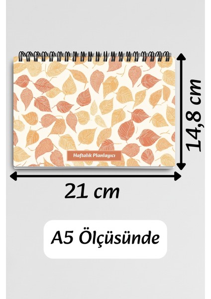 Sonbahar Yaprakları Temalı A5 Tel Spiralli Yapılacaklar Notlar Listesi Haftalık Planlayıcı fırsatları