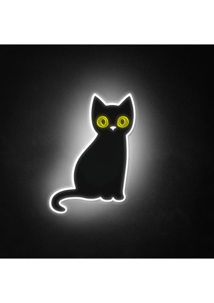 Siyah Kedi Neon LED
