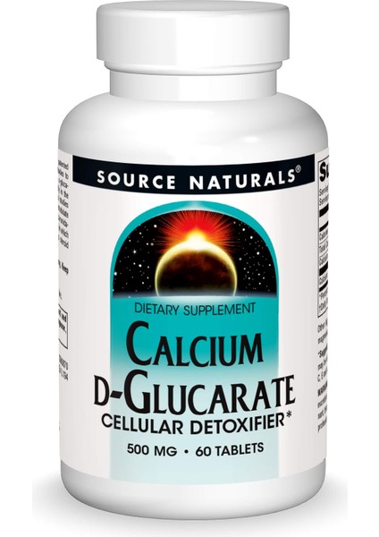 Calcium D-Glucarate, 500 Mg Kalsiyum D-Glukarattan Premium Cellular Detoxifier