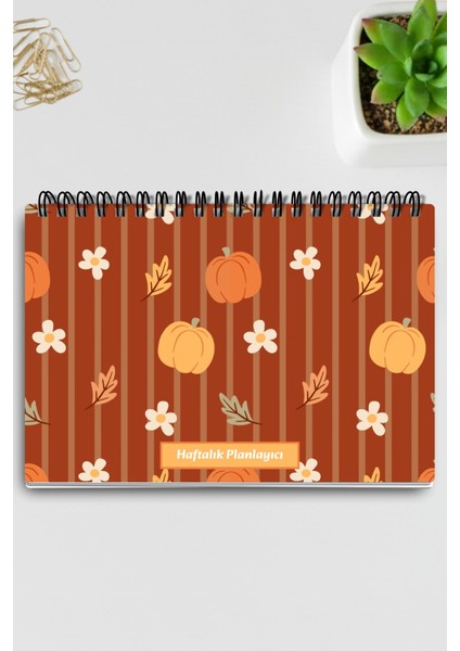 Sonbahar Temalı Cozy Tasarım Temalı A5 Tel Spiralli Yapılacaklar Notlar Listesi Haftalık Planlayıcı