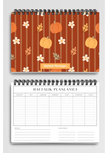 Sonbahar Temalı Cozy Tasarım Temalı A5 Tel Spiralli Yapılacaklar Notlar Listesi Haftalık Planlayıcı fiyatları