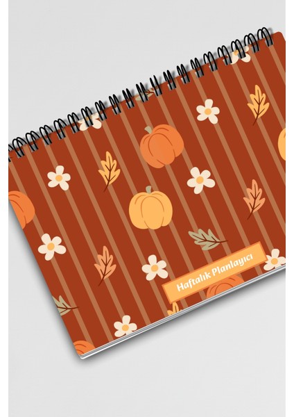 Sonbahar Temalı Cozy Tasarım Temalı A5 Tel Spiralli Yapılacaklar Notlar Listesi Haftalık Planlayıcı