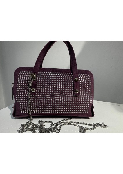 Mor Taşlı Çanta